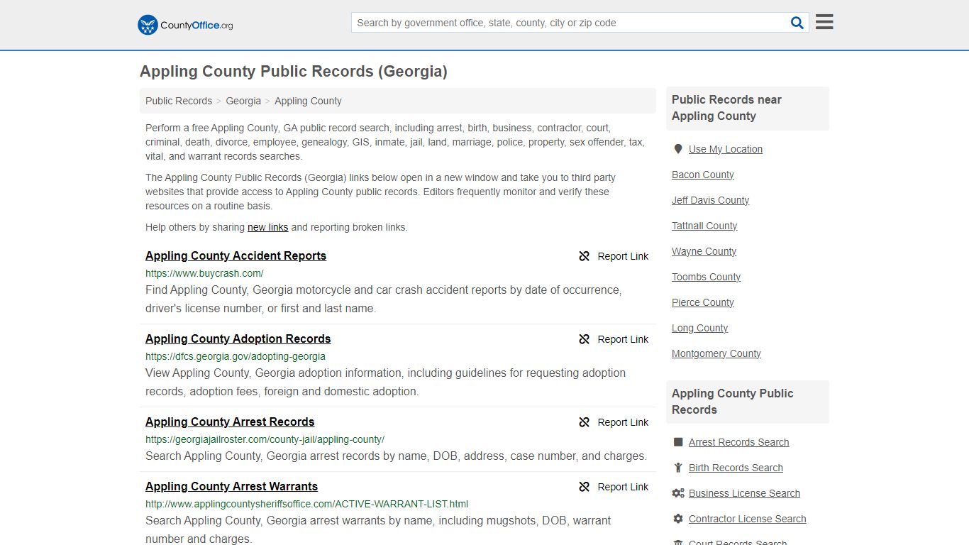 Appling County Public Records (Georgia) - County Office